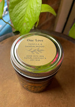 Load image into Gallery viewer, Village Vibes 8oz Wooden Wick Vanilla &amp; Sandalwood  Candle
