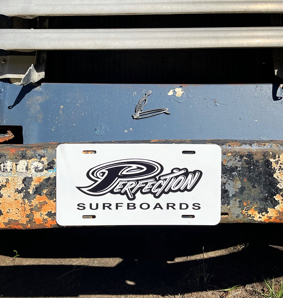 Perfection Surfboards Aluminum License Plate Village Surf Shop