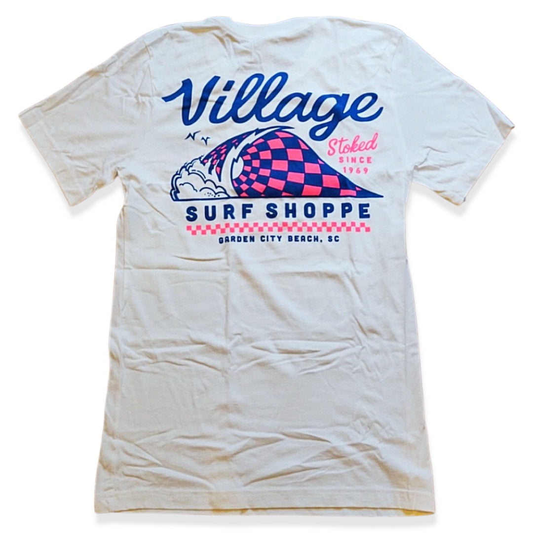 Pink Checkered Wave T-shirt – Village Surf Shop