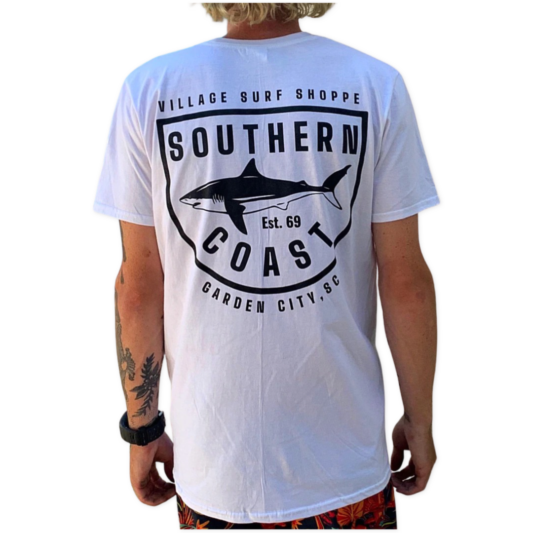 Village Southern Coast Shark Tee – Village Surf Shop