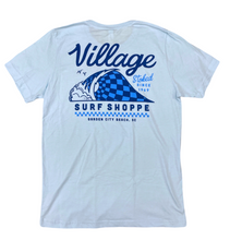 Load image into Gallery viewer, Village Blue Checkered Wave T-shirt
